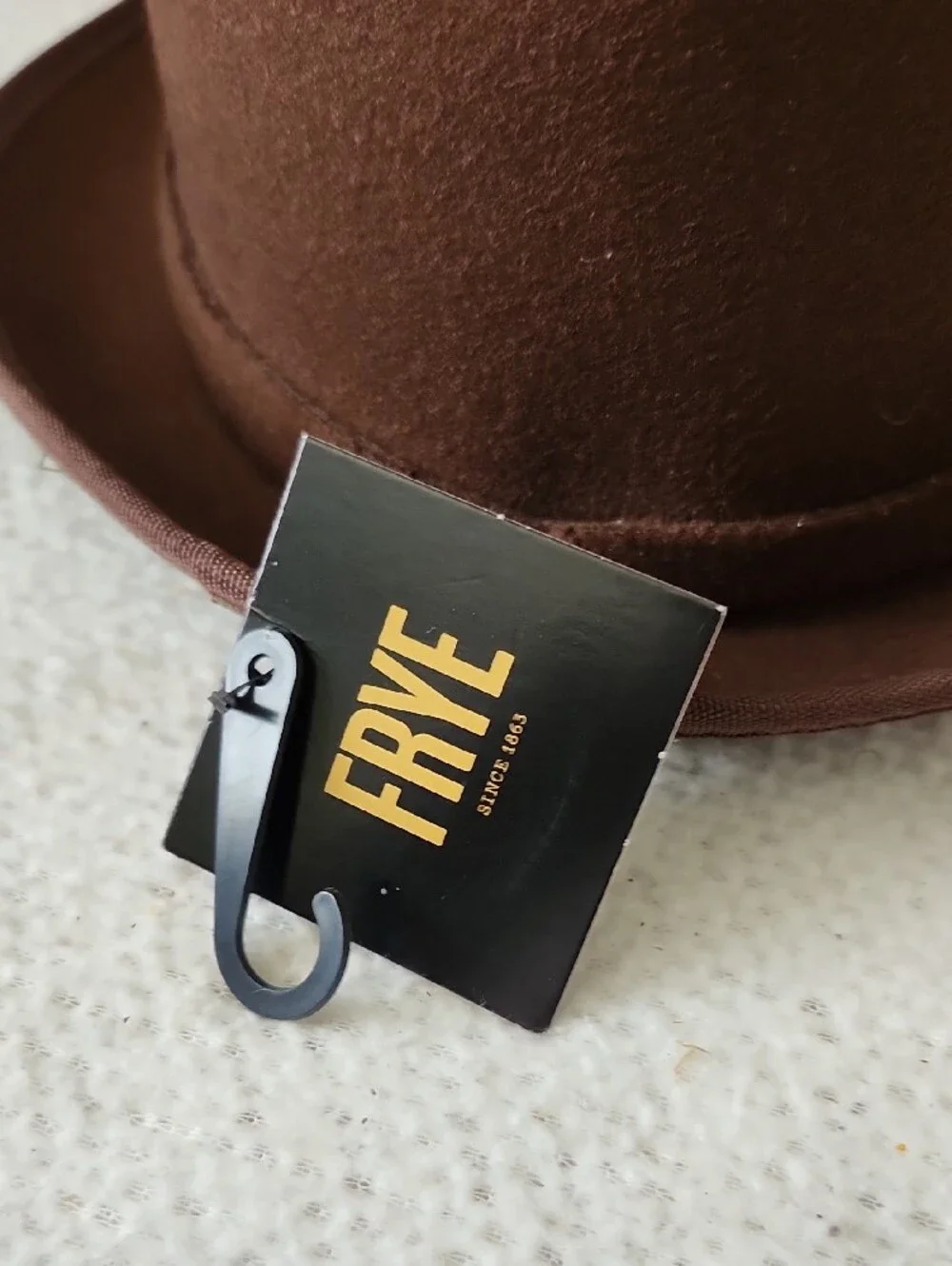 Frye Men's Fedora Hat Dark Brown Felt Stingy Brim Trilby NWT OSFM
